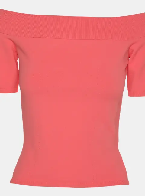 Alexander McQueen Coral Stretch Fabric  Off The Shoulder Top XS