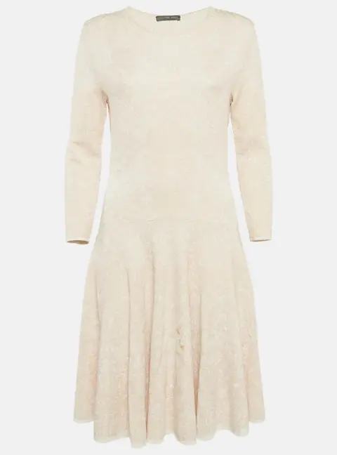 Alexander McQueen Pink Jacquard Knit Mini Dress L