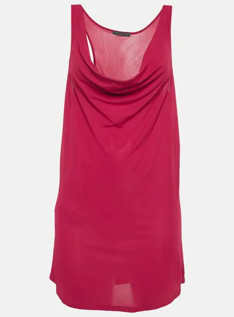 Alexander McQueen Pink Crepe Cowl Neck Sheer Top M
