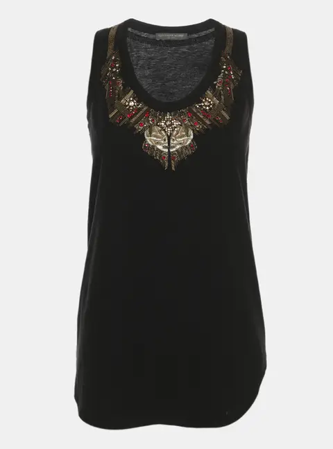 Alexander McQueen Black Knit Embellished Top S