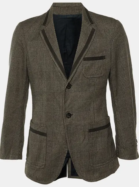 Alexander McQueen Brown Houndstooth Cotton Blend Blazer M