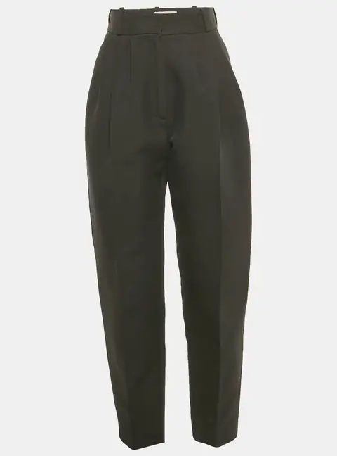 Alexander McQueen Black Cotton and Silk Tailored Trousers S