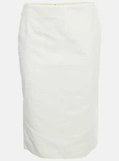 Alexander McQueen White Cotton Midi Skirt M