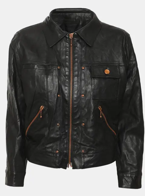 Alexander McQueen Black Leather Biker Jacket M