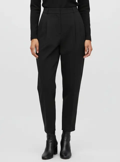 Alexander McQueen Black Wool Blend Pleated Tailored Trousers S