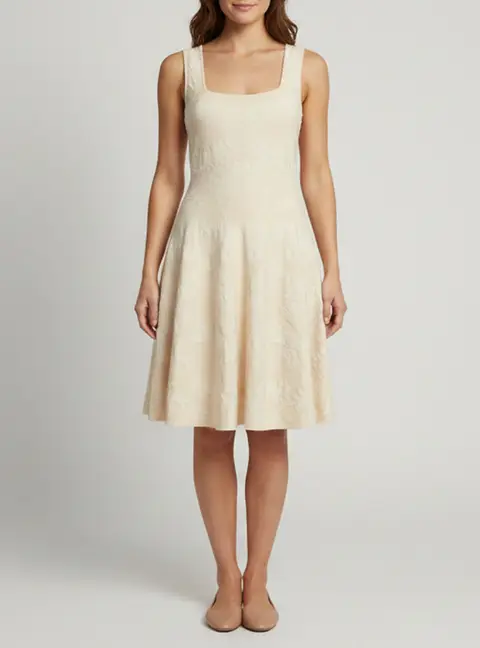 Alexander McQueen Cream Floral Jacquard Knit Sleeveless Mini Dress S