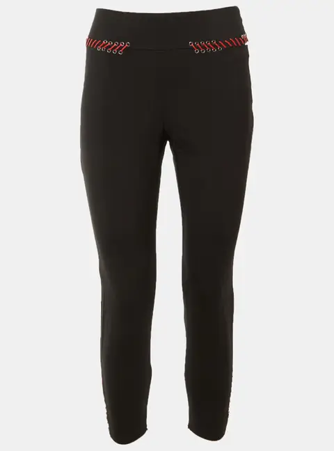 Alexander McQueen Black Wool Contrast Braid Detail Pants S