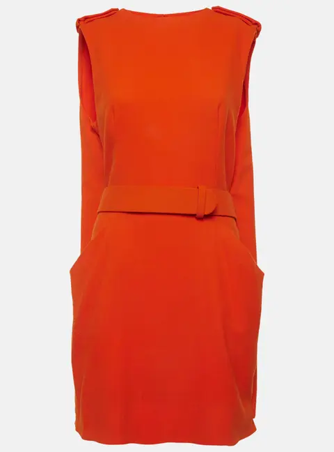 Alexander McQueen Orange Crepe Mini Sheath Dress L