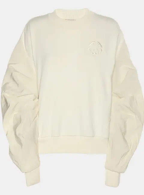 Alexander McQueen Cream Jersey and Nylon Sweater L