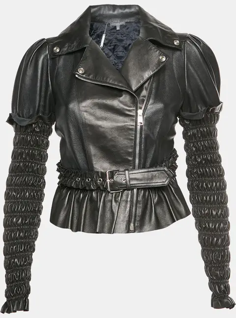 Alexander McQueen Black Leather Biker Jacket M