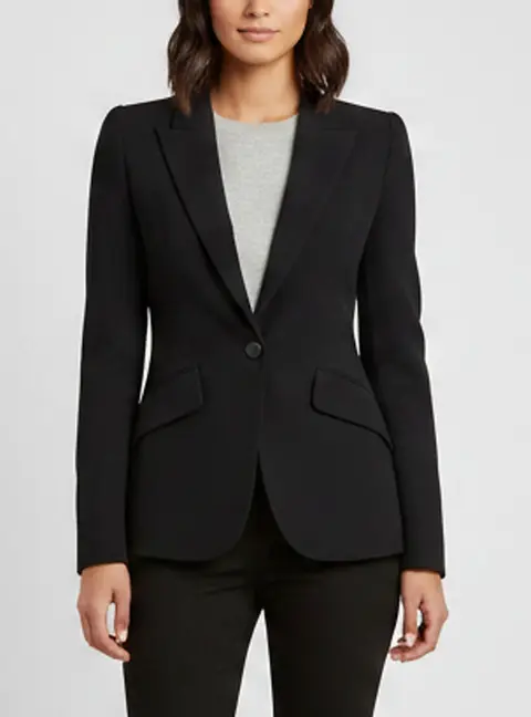 Alexander McQueen Black Crepe Single Breasted Blazer XXS