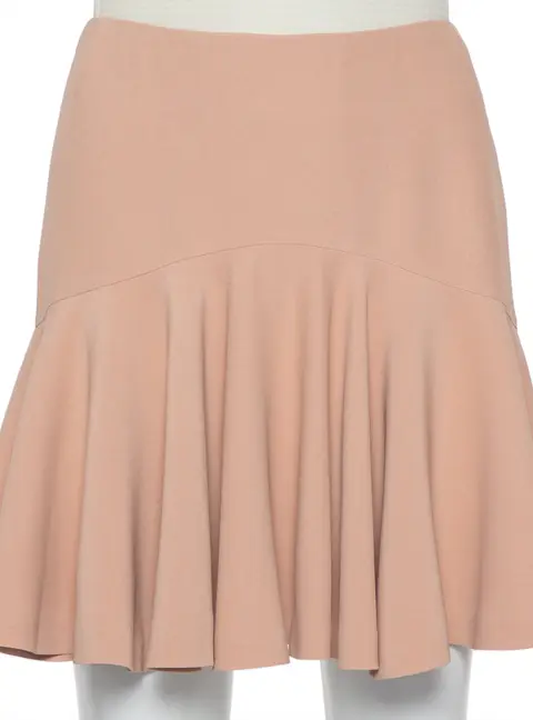 Alexander McQueen Beige Crepe Ruffle Mini Skirt S