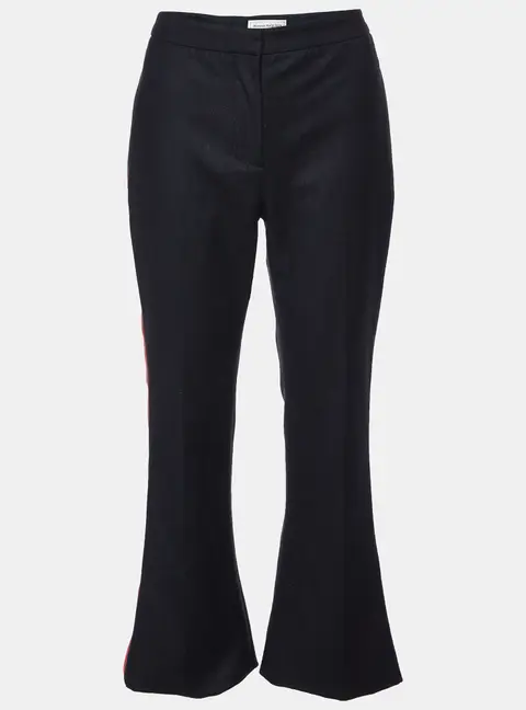 Alexander McQueen Black Wool Side Striped Flared Trouser M