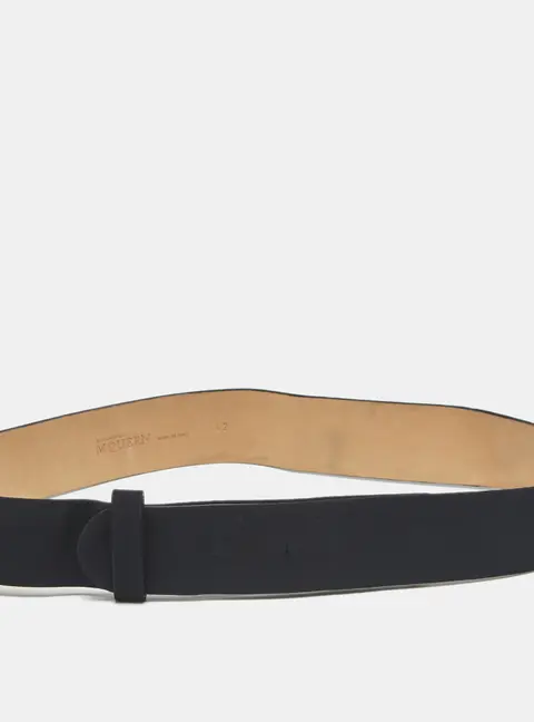 Alexander McQueen Snap Button Waist Belt Black Fabric