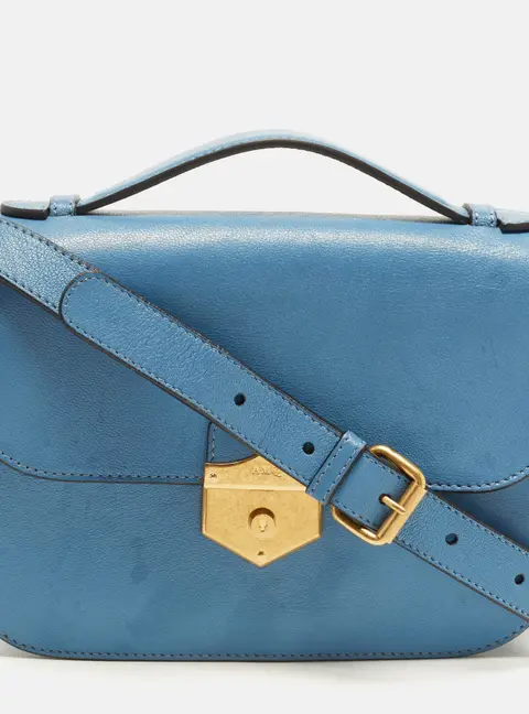 Alexander McQueen Wicca Light Blue Leather Shoulder Bag