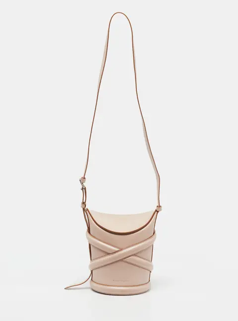 Alexander McQueen The Curve Dusty Pink Leather Bucket Bag