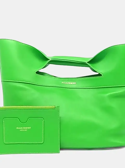 Alexander McQueen Green Leather Bow Bag Small