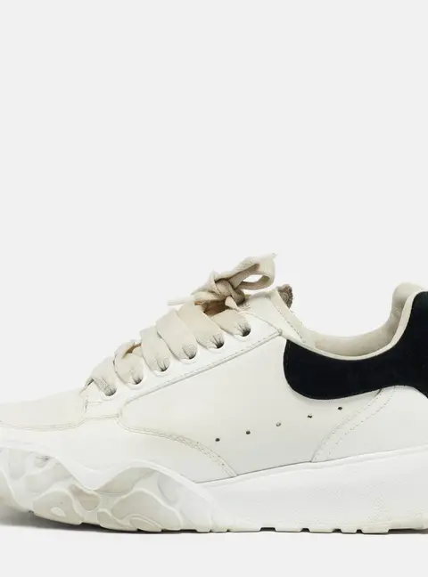 Alexander McQueen Oversized Size 37 White Leather and Suede Low Top Sneakers