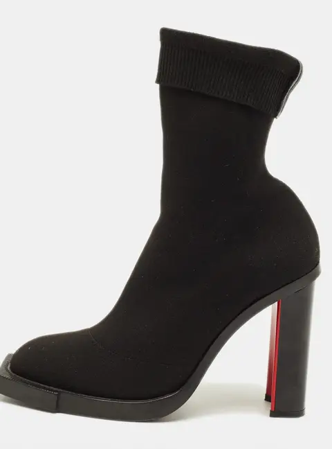 Alexander McQueen Size 38.5 Black Stretch Fabric Ankle Length Boots