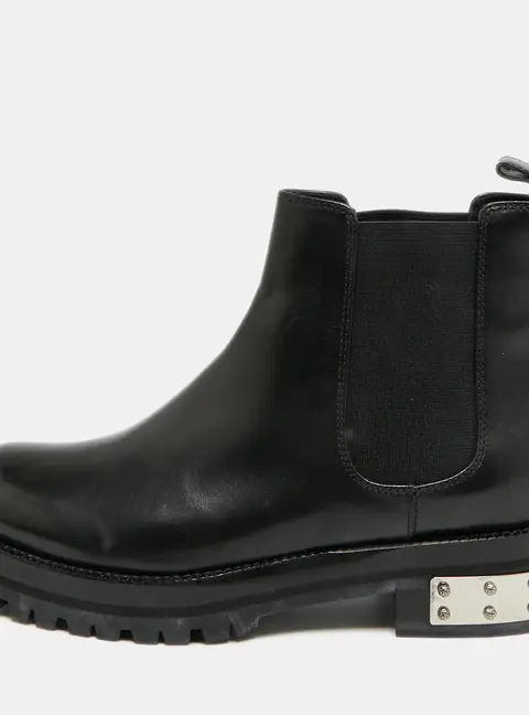 Alexander McQueen Size 37 Black Leather Ankle Length Boots