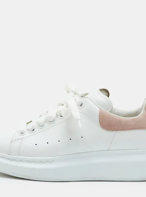 Alexander McQueen Oversized Size 37 White/Beige Leather and Suede Low Top Sneakers