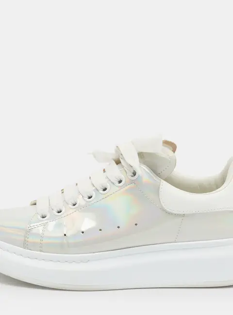 Alexander McQueen Oversized Size 39.5 Iridescent Leather Low Top Sneakers