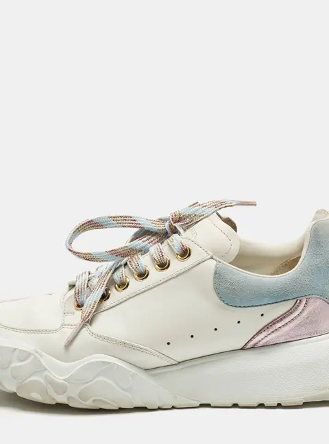 Alexander McQueen Court Size 39 Tricolor Leather and Suede Low Top Sneakers