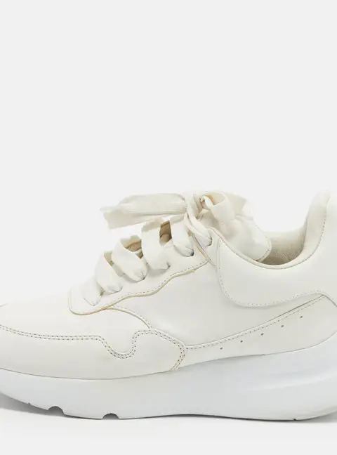 Alexander McQueen Oversized Size 36.5 Cream Leather Lace Up Sneakers