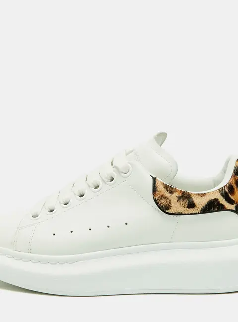 Alexander McQueen Oversized Size 37 White Leather Low Top Sneakers