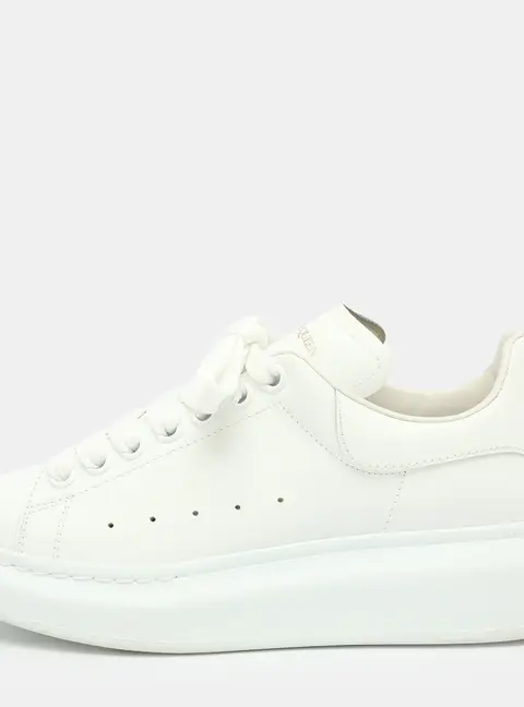 Alexander McQueen Oversized Size 38 White Leather Low Top Sneakers