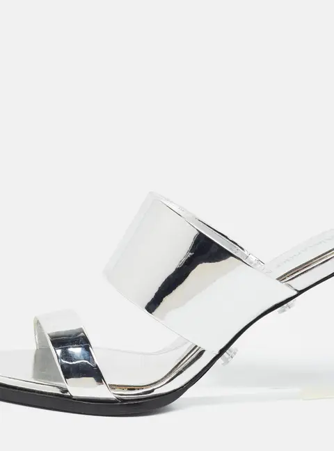 Alexander McQueen Bold Size 36 Silver Leather Wedge Sandals