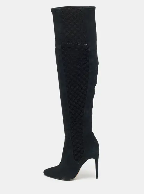 Alexandre Birman Black Suede Over The Knee Boots Size 37