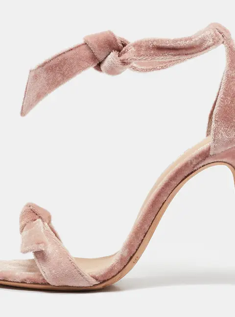 Alexandre Birman Pink Velvet Clarita Ankle Wrap Sandals Size 37