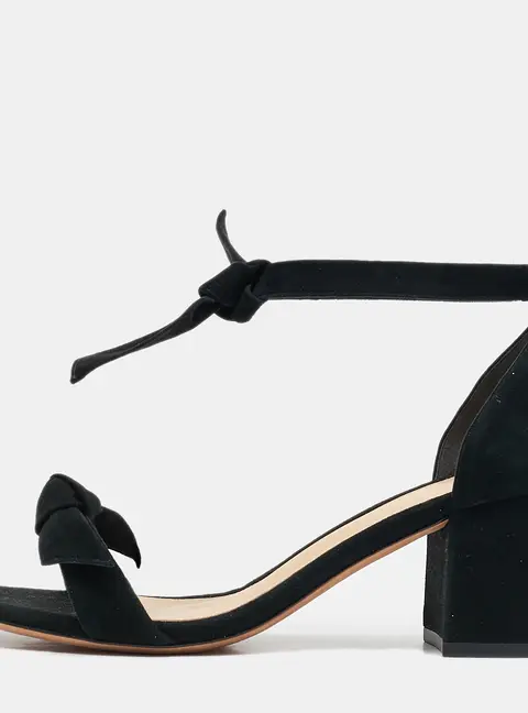 Alexandre Birman Black Suede Clarita Block Heel Sandals Size 37