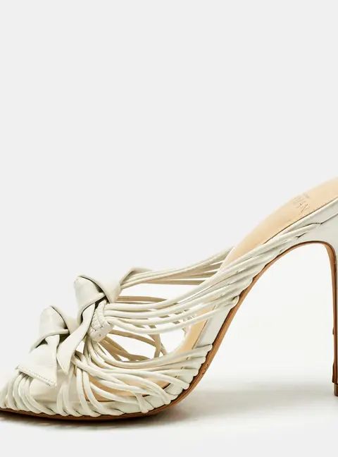Alexandre Birman White Leather Dallas Strappy Sandals Size 36