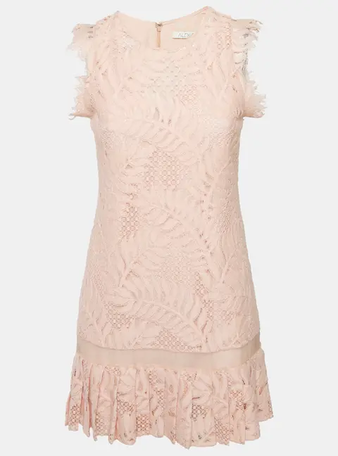 Alexis Light Pink Lace Sleeveless Shift Dress S
