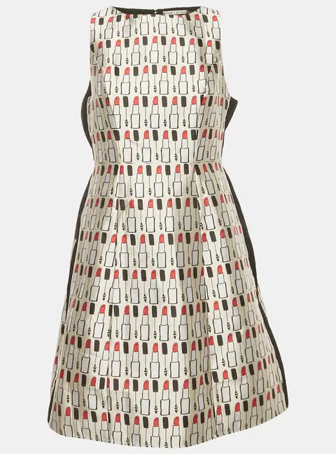 Alice + Olivia Multicolor Jacquard Lindsey Structured Pouf Mini Dress S