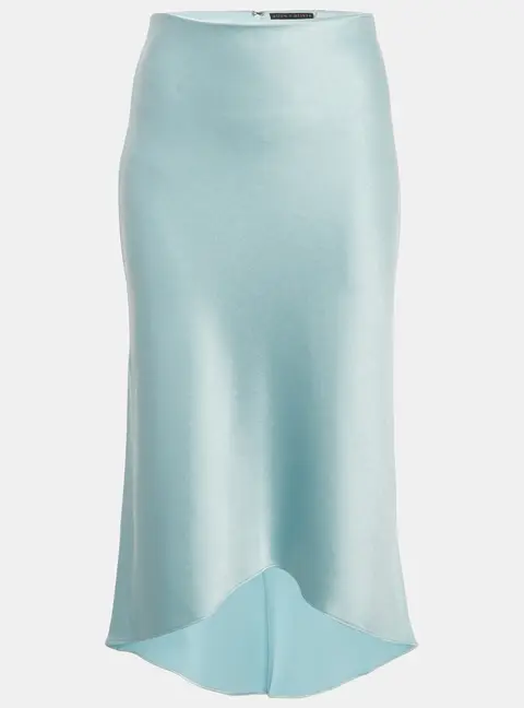 Alice + Olivia Blue Satin High-Low Skirt M