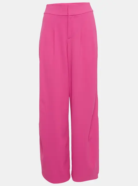 Alice + Olivia Pink Crepe Flared Trousers XS