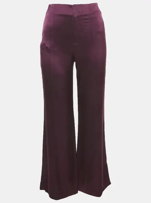 Alice + Olivia Purple Satin Wide Leg Trousers S