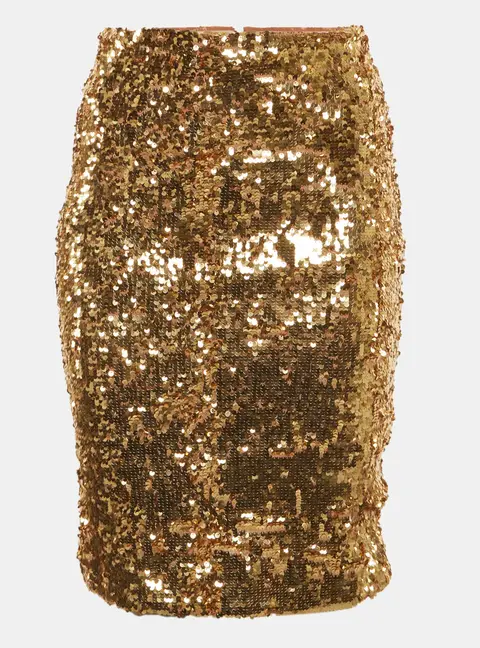 Alice + Olivia Gold Sequin Ramos Pencil Skirt XS