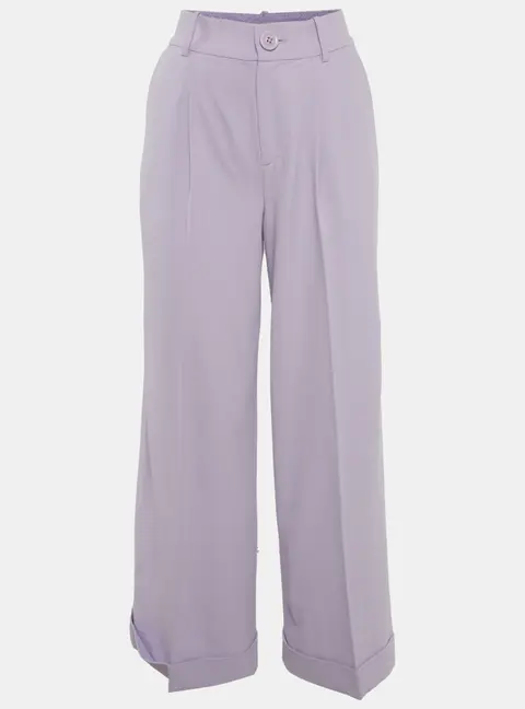 Alice + Olivia Purple Crepe Wide Leg Pants S