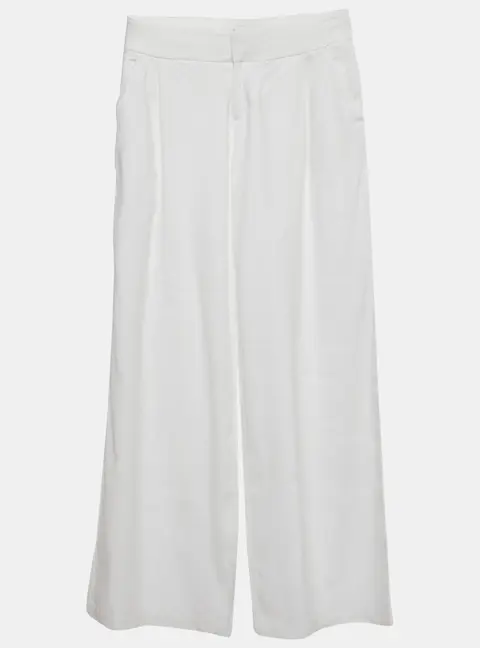Alice + Olivia Classics White Cotton Wide Leg Pants S