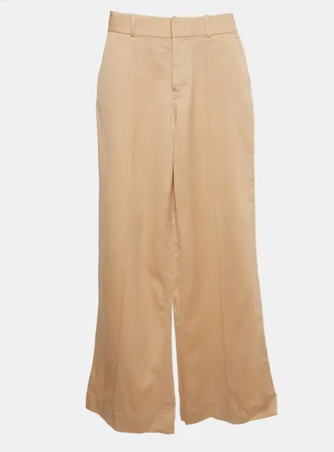 Alice + Olivia Beige Wool Wide-Leg Trousers S