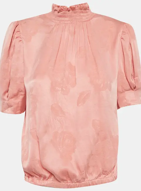 Alice + Olivia Pink Jacquard Crepe Top S