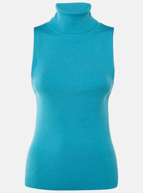 Alice + Olivia Blue Wool Knit Turtleneck Top L