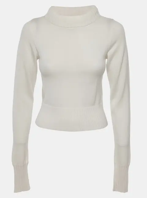 Alice + Olivia Cream Wool Turtle Neck Jumper M