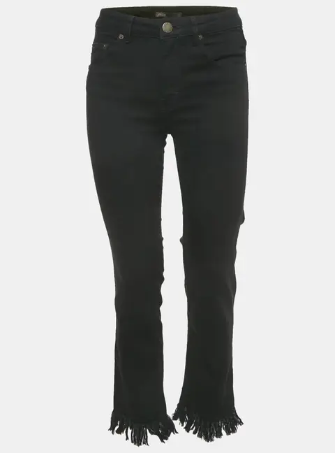 Maje Black Denim Raw Edge Jeans M Waist 28"