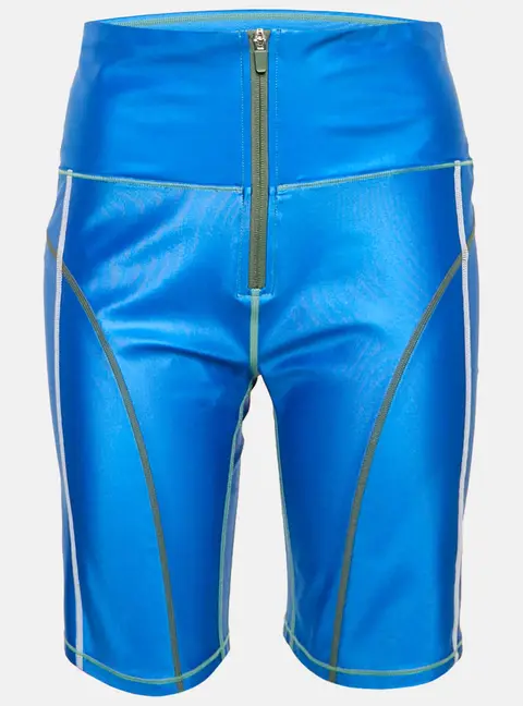 All Access Blue Seam Shine Jersey Ultra High Rise Biker Shorts XL