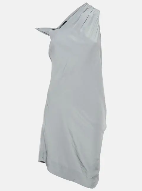 All Saints Grey Crepe Asymmetric Sleeveless Midi Dress M